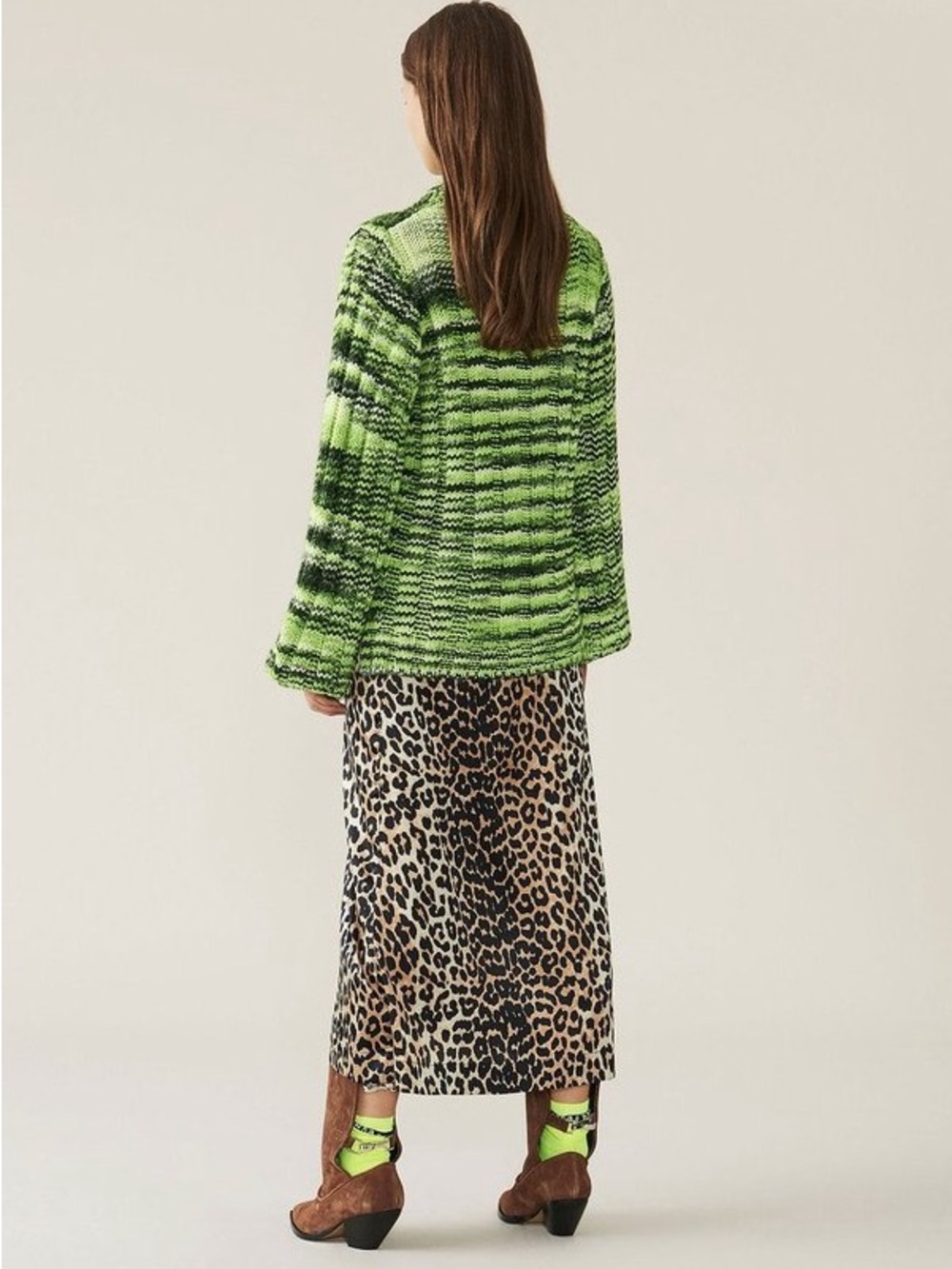 Ganni Neon Melange Knit Sweater | Size Small - Picture 2 of 7